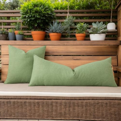 Kevin Textile Outdoor Waterproof 14”x36” Pillow Cover 1 Pack, Sage Green - Image 7