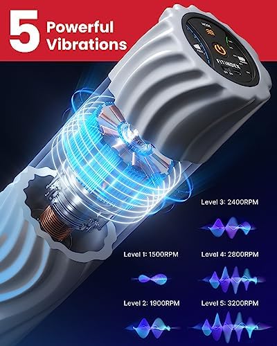 FITINDEX Vibrating Foam Roller for Exercise,5 Vibration Speeds,Rechargeable - Image 5