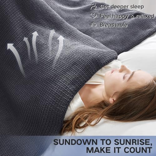 Guohaoi Knitted Weighted Blanket for Adults, 60"x80" 17lbs Full/Queen Size - Image 6