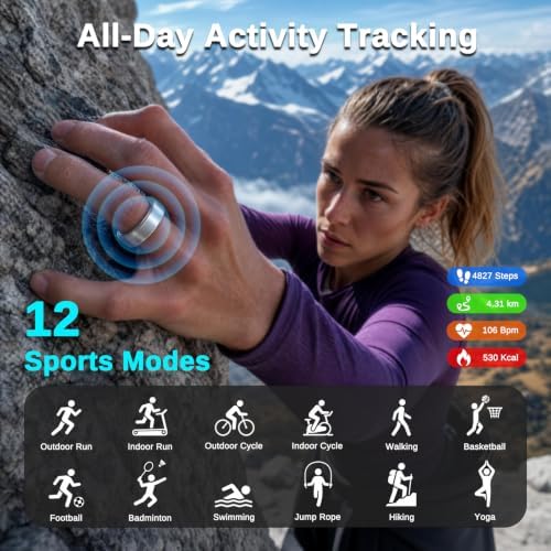 Smart Ring for Women & Men, Fitness and Health Tracker Ring(Silver 7) - Image 5