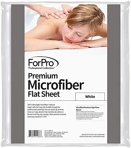 ForPro Premium Microfiber Massage Flat Sheet, 100"L x 63"W, White by ForProProfessionalCollection