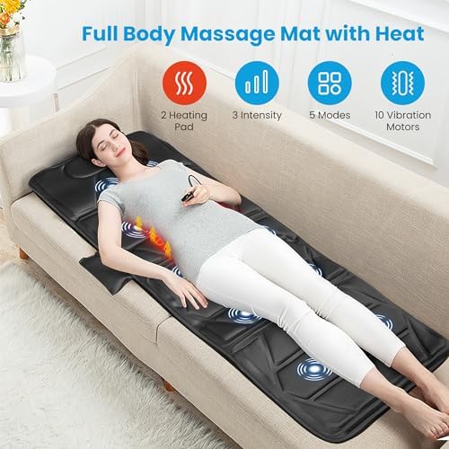 CooCoCo Full Body Massage Mat with Heat, 10 Motors for Bed and Sofa Use - Image 2