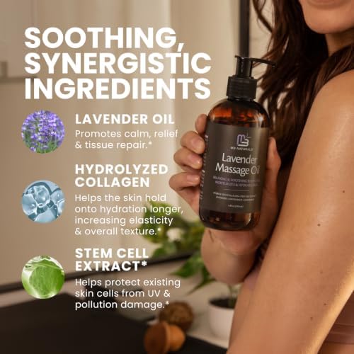 Lavender Sensual Massage Oil with Collagen and Stem Cells, 8 fl oz by M3 - Image 7