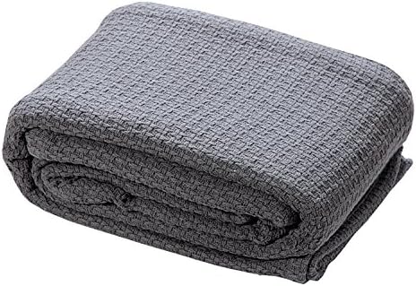 HILLFAIR 100% Soft Premium Combed Cotton Thermal Blanket– Queen Bed Blankets– Soft Cozy Warm Bed Throw Blanket– All Season Grey Queen Cotton Blankets - Image 5