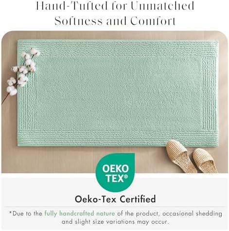Madison Park Splendor Reversible 100% Cotton Bath Rug, 20 x 30, Green - Image 4