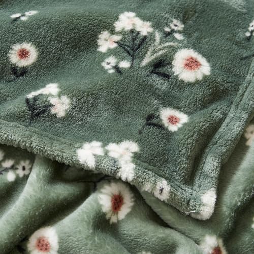 Lucky Brand Daisy Green Floral 66"X90" Cozy Plush Blanket - Premium Microfiber Throw for Luxurious Comfort and Style Twin/Twin XL Size - Image 3