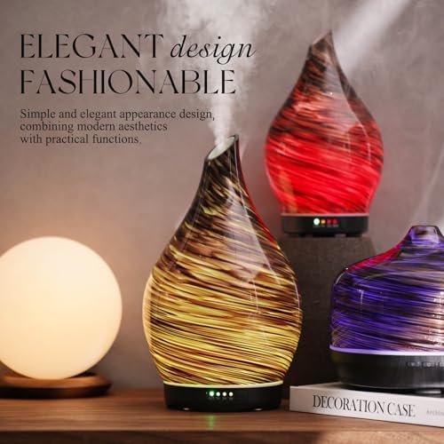 Porseme Essential Oil Diffuser 280ml Handmade Glass Diffuser 7H Runtime - Image 4