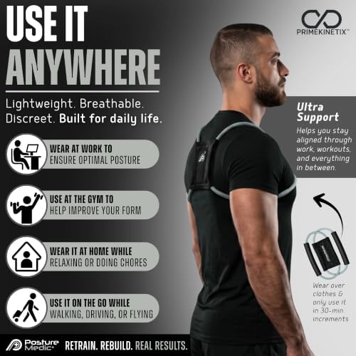 PostureMedic Plus Strength Dynamic Posture Corrector for Athletes – High Resistance Training System for Performance & Recovery – Professional Grade Posture Trainer for Men & Women - Size L (Silver) - Image 6
