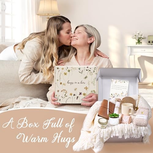 Birthday Gifts for Women, Get Well Soon Self Care Package Box, Sending Hug Baskets Thinking of You Inspirational Gift for New Mom Best Friend Birthday (Ivory) - Image 7