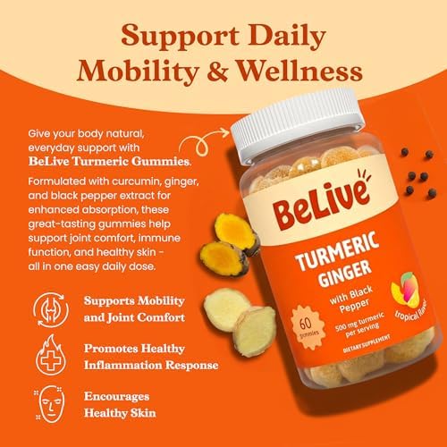 BeLive Turmeric and Ginger Gummies for Joint and Mobility Support 120 Count - Image 3