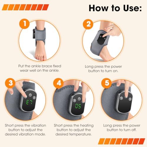 2 Pack Wearable Triple Therapy Foot Massager with 5 Intensities Red Light Therapy,Heated, Vibration,3 in 1 Foot Ankle Massager Wrap with Heat Portable, 3 Heat Levels Multi Area for Plantar Fasciitis - Image 5