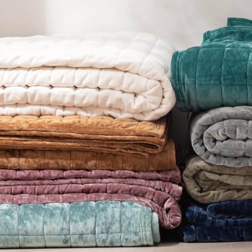RECYCO Channel Box Stitch Velvet Quilt Set, Queen Size, Dusty Mauve Pink - Image 6