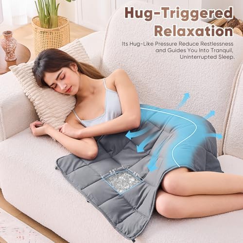Weighted Blanket for Adults 5lbs, 29"x33", Cooling Heavy Throw Blanket, Microfiber Soft Big Blankets Weighted Comforter, Grey - Image 3