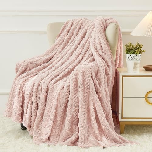 Aganear Fleece Throw Blanket for Couch Sofa 50"x60" Pink by Aganear