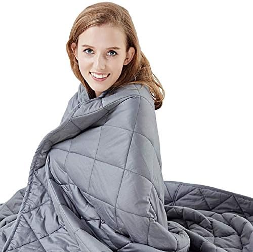 HYPNOSER Weighted Blanket for Adults, 15lbs 48"x72" Twin Size Dark Grey by Hypnoser