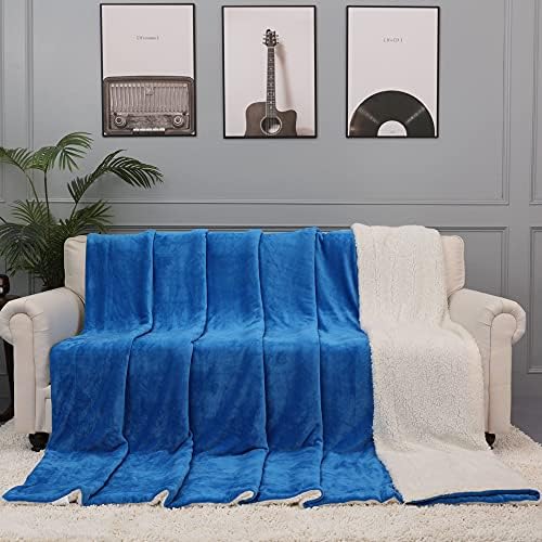 NANPIPER King Size Sherpa Blanket, Soft Fleece Throw for Bed, Reversible Thick Fuzzy Blanket for Winter (Princess Blue, 90x108 inches) - Image 4