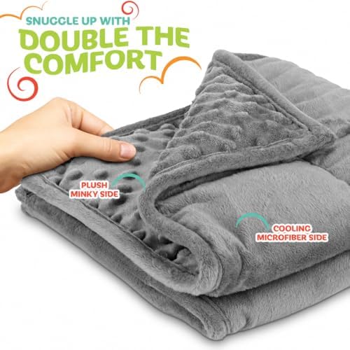 Kidaddle 5lb Weighted Blanket (Grey) 19x22 Inch – Plush Minky Weighted Lap Pad with Travel Bag for Ages 4+ - Image 5