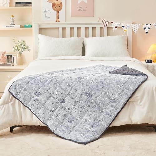 yescool Weighted Blanket 3 Pounds Weighted Lap Blanket, Glow in The Dark Star Heavy Blankets, Warm Minky Weighted Throw Blanket Gifts for 20-40lbs, 36"x48" - Image 4