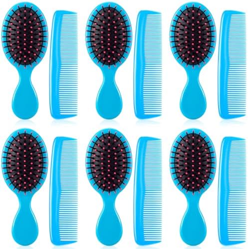 Epakh 12 Hair Brush Comb Set Wet Detangling Mini for Travel, Blue by Epakh