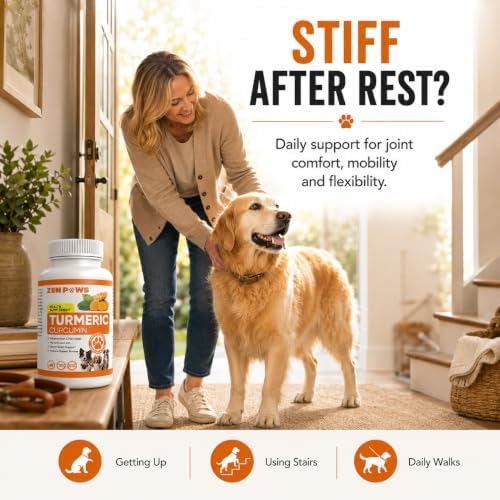 Turmeric Curcumin for Dogs – 180 Duck-Flavored Tablets – Advanced Hip & Joint Formula with Piperine – Supports Mobility, Inflammatory Response, Skin Health & Immune Function - Image 6