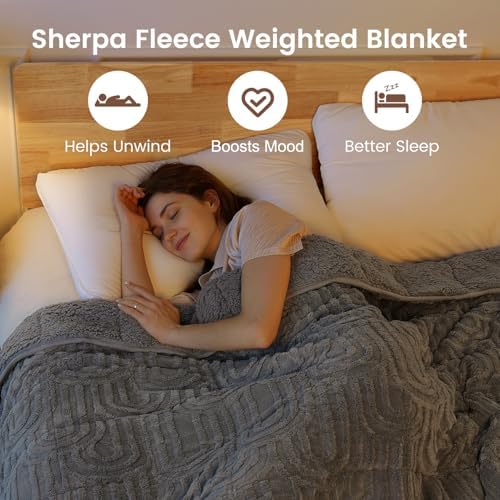Sherpa Fleece Weighted Blanket for Adults, Dual Sided Soft, 60"x80" 15lbs - Image 2