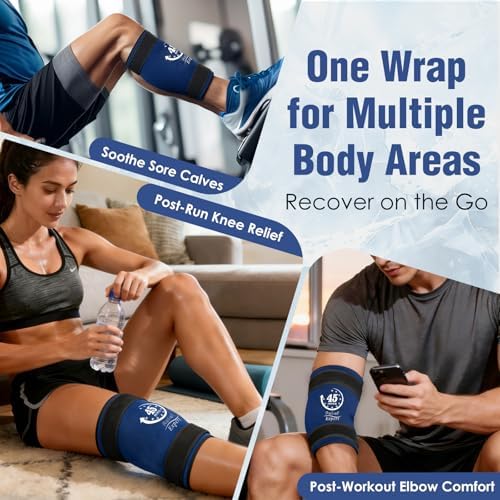 2 Packs 45-Minute Knee Ice Pack Wrap with Advanced Ice Grid Gel, Long-Lasting Cold Pack for Knees, Calves & Elbows, Flexible & Reusable Gel Ice Pack for Post-Workout Recovery, Joint Discomfort - Image 4