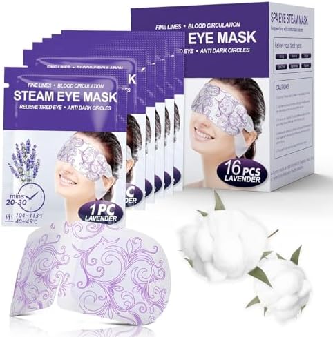 16 Packs Steam Eye Masks for Dry Eyes, Self Heating Warm Compress, Lavender by ProCIV