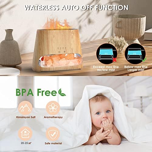 SALKING 2-in-1 Essential Oil Diffuser for Home & Himalayan Salt Lamp, 150ml - Image 6