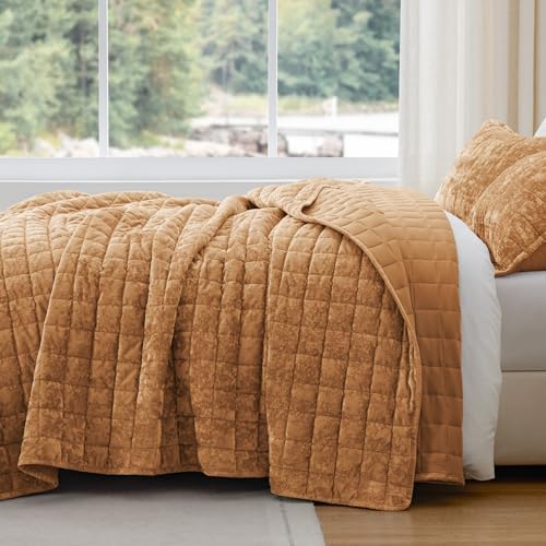 BEDELITE Velvet Quilt Set Queen Size, Luxury Velvet Comforter Bedding - Image 5