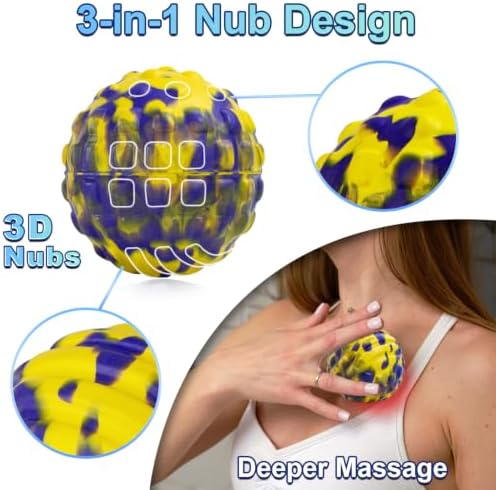 Deep Tissue Massage Ball for Exercise & Recovery - SGS Certification - Targets Back, Shoulder, Legs&Feet - Relieves Muscle Knots, Joint Pain&Tightness, Pressure Point Therapy- Myofascial Release Ball - Image 4