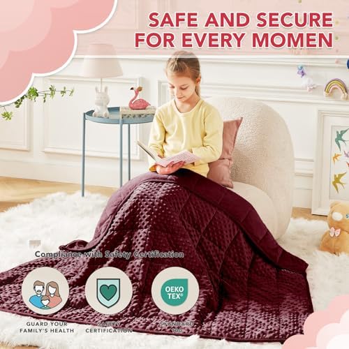 CuteKing Weighted Blanket - 36"x48" 5lbs Minky Dots Heavy Blanket with Glass Beads Soft Breathable for All-Season Summer Fall Winter Thick Comfort for Rest - Image 2