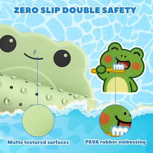 UNEEDE Kids Bathtub Mat Non Slip with 17PCS Bathtub Stickers for Toddlers - Image 2