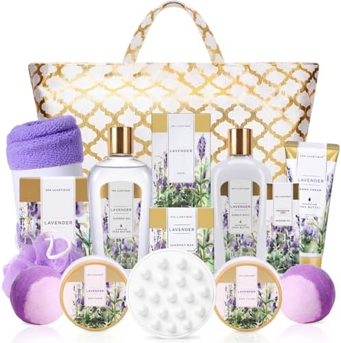 Spa Luxetique Lavender 15pc Spa Sets Gift Baskets for Women by spaluxetique