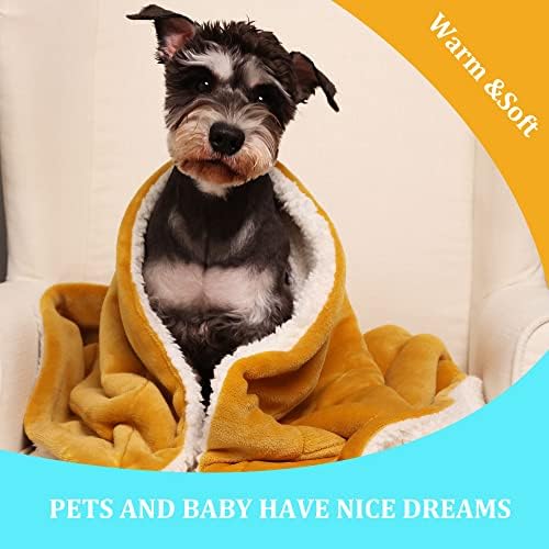 NANPIPER Baby Sherpa Blanket,Warm Toddler Throw Blanket,Soft Newborn Fleece Blanket for Winter(Ginger Yellow,30x40 inches) - Image 2