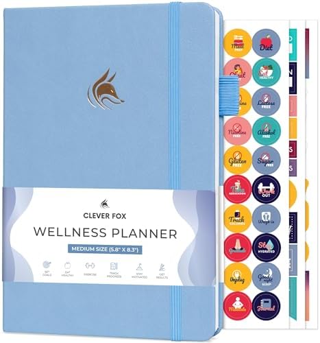 Clever Fox Wellness Planner & Food Journal for Weight Loss, A5 Light Blue by CleverFox