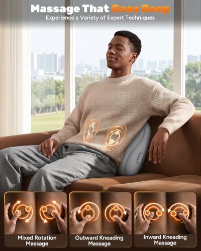 JZBRAIN Electric Back Massager, Deep Tissue Kneading Heat for Pain Relief - Image 3