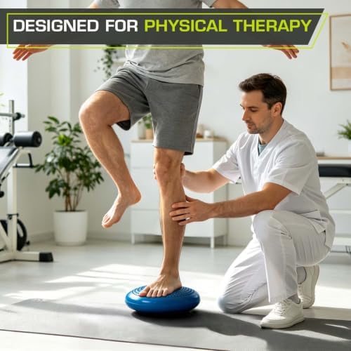 ProsourceFit Core Balance Disc, Inflatable Wobble Cushion with Hand Pump, Dual-Textured Non-Slip Surface for Core, Balance, and Stability Training, 14-inch - Image 6