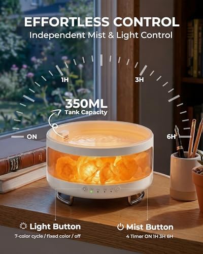 Essential Oil Diffuser with Himalayan Salt Lamp, Scent Diffusers for Home - Image 6