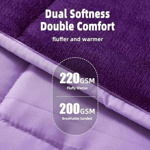 MOTRIP Soft Weighted Blanket, Purple, 60 * 80, 15LBS - Image 2