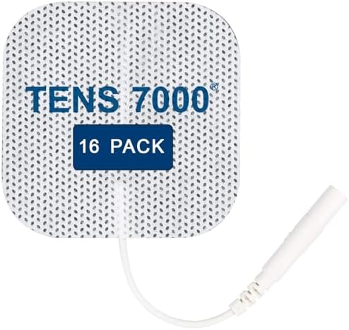 TENS 7000 Official TENS Unit Electrode Pads, 16 Pack - Premium Quality OTC TENS Pads, 2" X 2" - Compatible with Most TENS Machines, Replacement Electrodes Value Pack by TENS7000