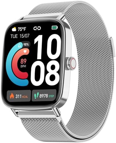 Smart Watch for Men Women, 1.85" HD Smartwatch Compatible iPhone/Samsung/Android (Answer/Make Calls), 100+ Sport Modes Fitness Tracker with Heart Rate/Sleep/SpO2 Monitor, IP68 Waterproof by AEAC