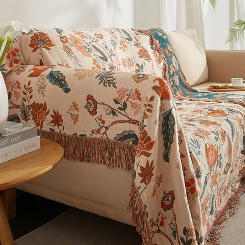 Boho Throw Blanket for Bed 80”x90”, 100% Cotton Blanket for Couch Sofa - Image 5