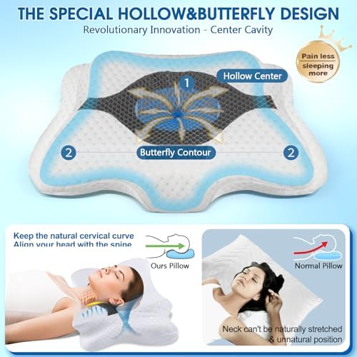 CHxxy Memory Foam Pillows, Cervical Pillow for Neck & Shoulder Pain Relief - Image 3