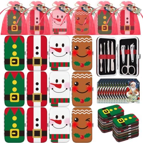 12 Set Christmas Manicure Set Gifts Bulk for Women by Lanties