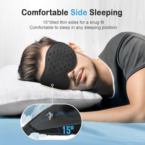 LitBear Breathable Sleep Mask, 3D Eye Mask Sleep for Side Sleepers Women Men - Image 3