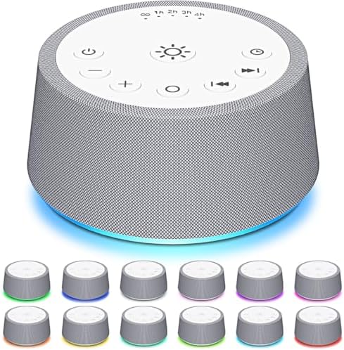 SoundLegend White Noise Sleep Sound Machines 30 Sounds 32-Level Volume 12 Colors Light 5 Timers Adjustable Light Brightness Compact for Everyone Travel Memory Function Gift by SoundLegend