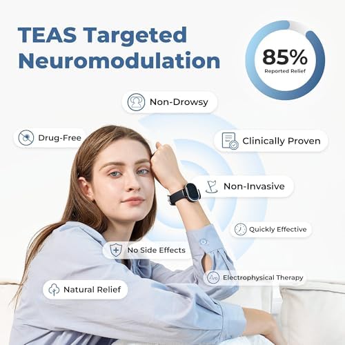 EmeTerm Smart FDA-Cleared Anti-Nausea Wristwatch Touchscreen IP67 Waterproof Morning Motion Sickness Relief Rechargeable Fast Acting Drug Free Fits Wrist 5.1–7.8 in (Most Users) - Image 5