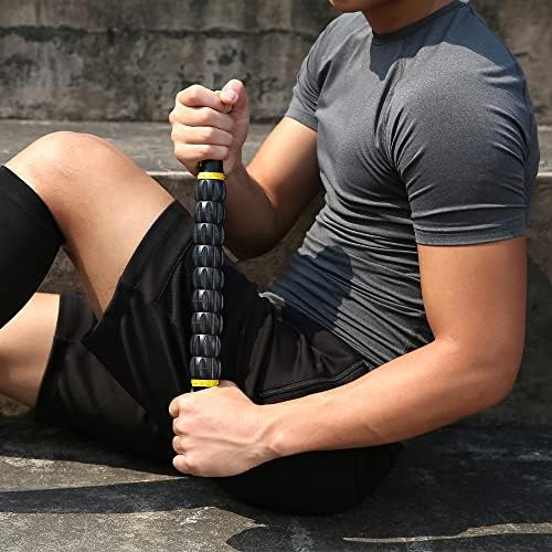 Idson Muscle Roller Stick for Athletes- Body Massage Sticks Tools-Muscle Roller Massager for Relief Muscle Soreness,Cramping and Tightness,Help Legs and Back Recovery,Black Yellow - Image 4
