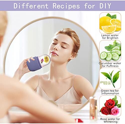 XHJRI Ice Face Roller Massager,Ice Cube Roller for Face, Eyes and Neck Naturally Conditioning and Skin Care,De-Puff Eye Bags,Reduce Migraine Pain,Reusable Massage Silicone Ice Mold (Purple) - Image 4