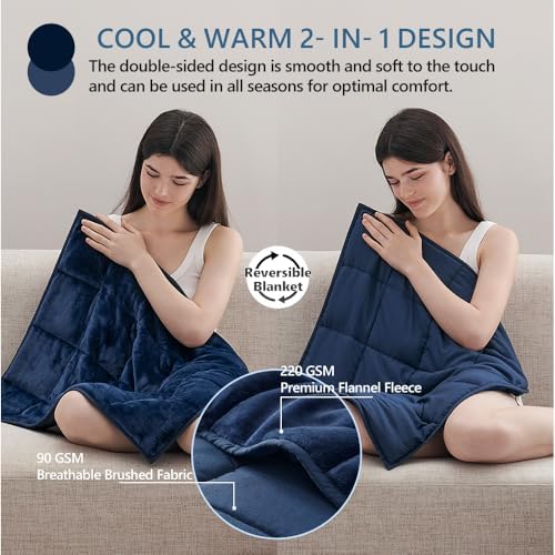 L'AGRATY Weighted Lap Pad 5lb: Small Weighted Blanket for Adults - Portable Travel - Cooling Blanket for Relaxation Sleeping - Washable All-Season (29" x 24") - Image 3